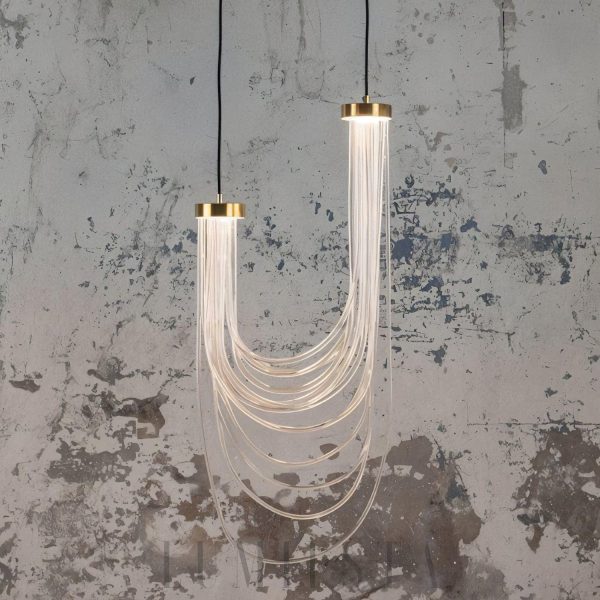 Nowoczesna złota lampa wisząca Ośmiornica 15×40 cm