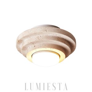 Verona - Sufitowa cylindryczna z trawertynu, beżowa