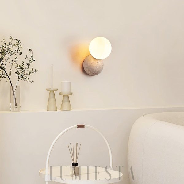 wm_9509452624979892601.jpg Nowoczesna lampa ścienna Tion z beżowym travertynem