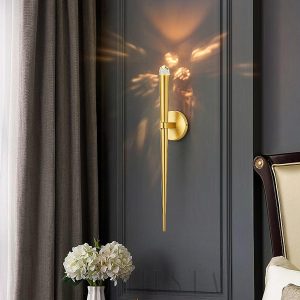 Industrialna lampa ścienna Spinal Tube z kryształem