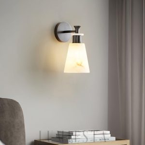 Galapagos - Kinkiet stożkowy alabastrowy, kolory, 12×25 cm