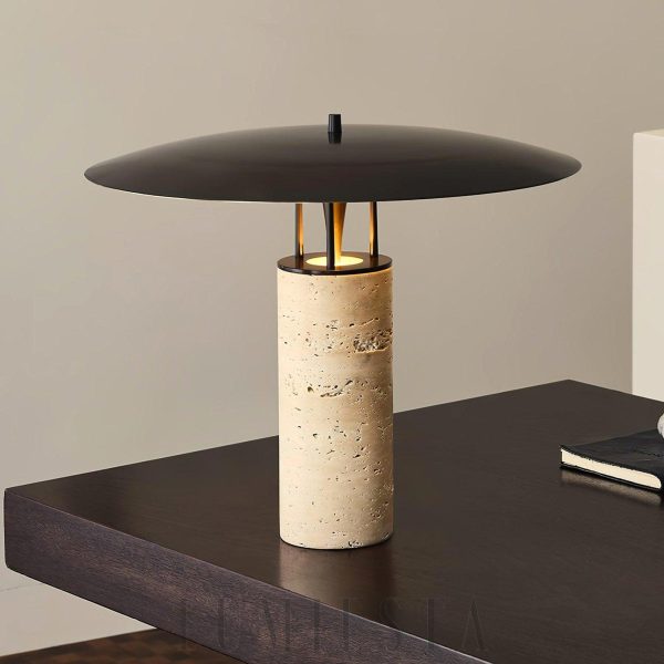 Luna - Lampa stołowa Travertine, żółto-czarna