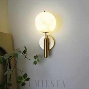 Orbis - Lampa ścienna Alabaster złota elegancja 15cm x 35cm