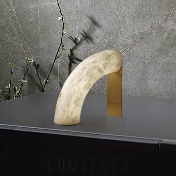 Jasper - Lampa stołowa alabastrowa biała 60cm