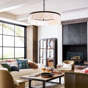 Alabastr - lampa wisząca okrągła w stylu minimalistycznym