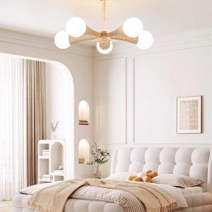 Żyrandol trawertynowy Hedra organiczny kształt 3 4 5 głów