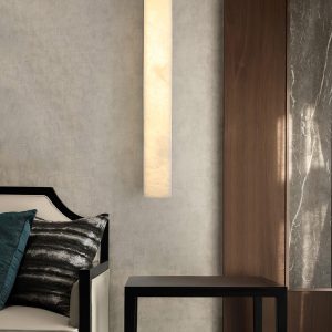 Emerson - Lampa ścienna alabastrowa, mosiądz, nowoczesna